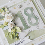 Kartka urodzinowa "18" w zielonych kolorach v.4 - 18 zielone4
