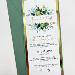 Zaproszenie ślubne, karta z kopertą