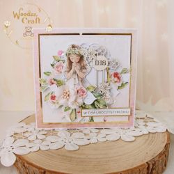 Kartka pamiątka I Komunii "RoseWine2" GOTOWA