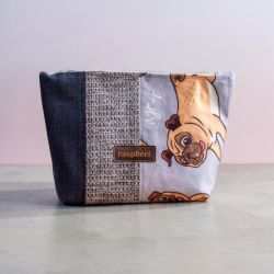 Kosmetyczka MAXI patchwork mopsy