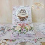 Exploding box komunijny kartka "Pink Roses 4" - 