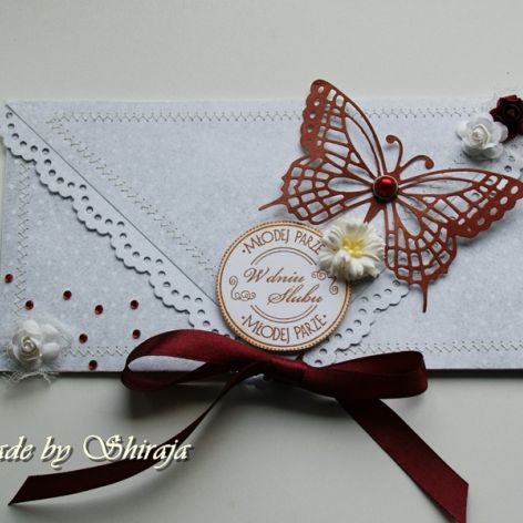 Kopertówka z okazji ślubu-'czerwcowy motyl'