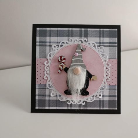 Krtka świąteczna Boże Narodzenie różowa skrzat