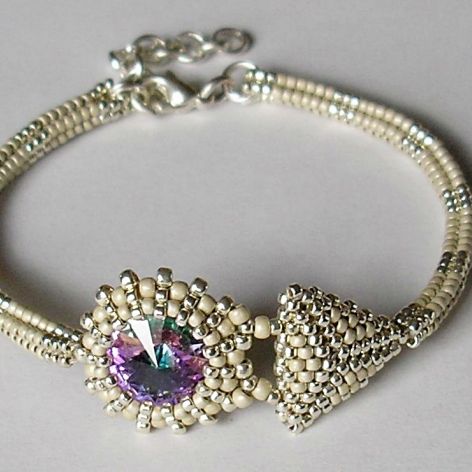 srebrna bransoletka z rivoli Swarovskiego