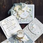 Komunijny exploding box w błękicie - z życzeniami - Box IHS - detal II