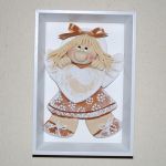 PAMIĄTKA dla Hani - obrazek, anioł z masy solnej w ramce - 