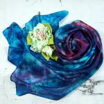 Ręcznie barwiony szal jedwabny /190/ - szalik dla kobiet