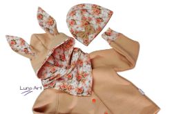 Komplet bluza z uszkami oraz czapka i chustka r.92/98