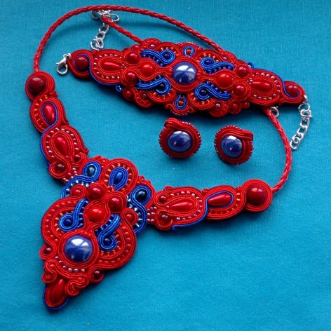 Komplet sutasz Czerwień i Chabr