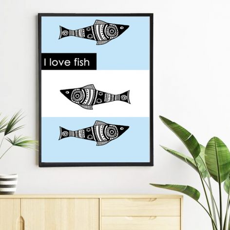 Plakat I love fish
