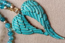 Naszyjnik z agatów z anielskimi skrzydłami