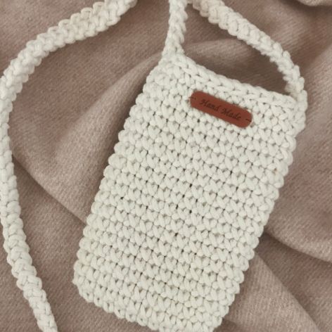 Mała torebka na ramię, etui na telefon,listonoszka ecru. 