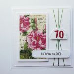 Kartka na urodziny dzikie róże handmade  - Kartka na urodziny ręcznie robiona z różami
