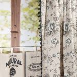 Zasłona gotowa na tunel lniana boho z frędzlami kwiaty SHABBY 150/240cm - 