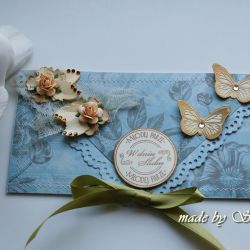 Kopertówka z okazji ślubu-'złote motyle'