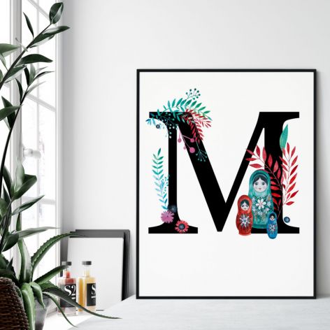 Alfabet M wydruk ilustracji