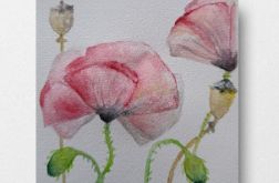 Kwiaty-akwarela formatu 15/15 cm