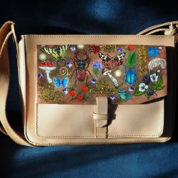 Ręcznie malowana skórzana torebka LAS