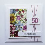 Kartka urodzinowa kolorowe kwiaty handmade - Kartka urodzinowa z kolorowymi kwiatami