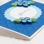 Kartka urodzinowa, niebieska, quilling - 