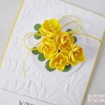 Kartka W DNIU ŚLUBU z żółtymi kwiatami - Pamiątka Ślubu z żółtymi kwiatami