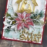 Wesołych Świąt - szopka z poinsettią - Szopka - detal II