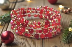 Czerwona szeroka bransoletka