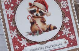 Kartka świąteczna z uroczym szopem