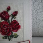 Róża haftowana - kartka okazjonalna - część kartki
