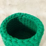 Osłona donicy,okrągły koszyk ,10x8cm,zielony.  - 