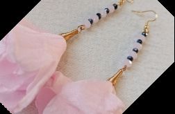 Bladoróżowe szyfonowe kolczyki