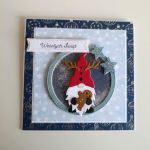 Kartka świąteczna Boże Narodzenie skrzat z pierniczkiem - Kartka świąteczna Boże Narodzenie skrzat z pierniczkiem