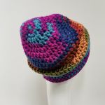 Gruba czapka beanie smerf kolorowa szydełkowa 8 - kolorowa czapka