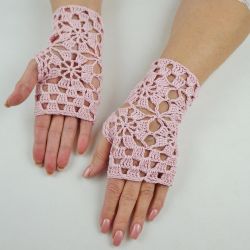 Rękawiczki, mitenki różowe
