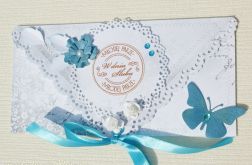 Kopertówka z okazji ślubu- w delikatnych turkusach