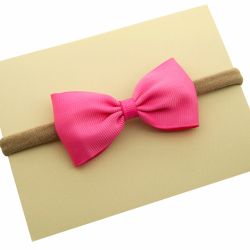 Opaska elastyczna różowa kokardka Grażynka