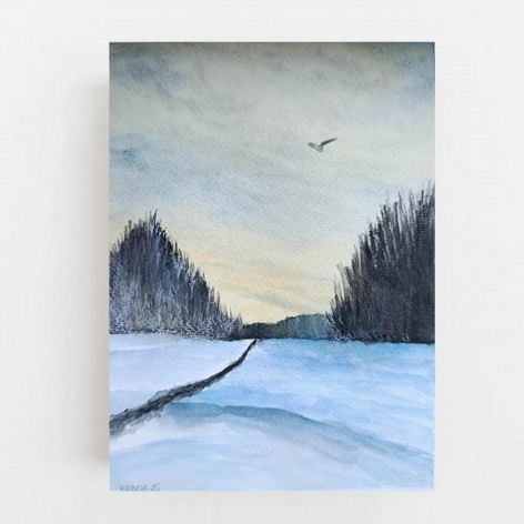 Pejzaż 2-praca formatu 18/24 cm.. 