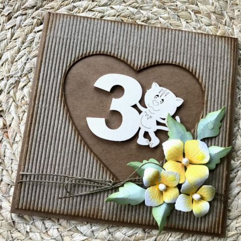 218,kartka na trzecie urodziny dziecka w eco