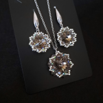 Zestaw Biżuterii "Black Diamond"  - grafitowy komplet eleganckiej biżuterii