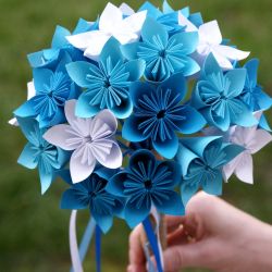 Piękny bukiet z kwiatów Kusudama - na ślub lub na prezent
