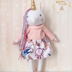 Konik Jednorożec Cleo przytulanka róż GOTOWA - 