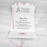 Zaproszenie na komunię dla dziewczynki z różową wstążką ZKS 010 - Zaproszenie na komunię dla dziewczynki z różową wstążką  (3)