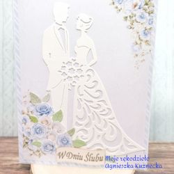 Kartka ślubna - "Blue rose"