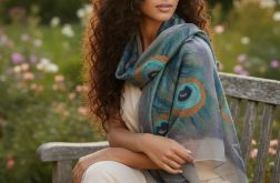 SZAL SZALIK jedwabno wełniany PAW