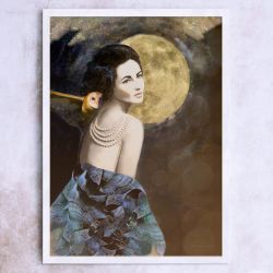 “Mądrość Księżyca”, autorski plakat, sygnowany