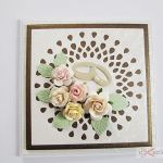 Kartka W DNIU ŚLUBU z pastelowymi kwiatami - Pastelowa Pamiątka Ślubu z różami