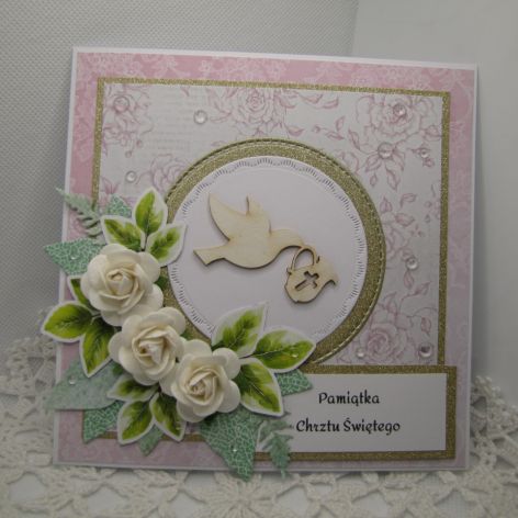 Kartka na chrzest dla dziewczynki w pudełku 03