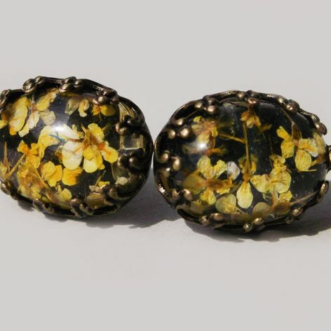 ♥ Wieczne Kwiaty YELLOW oval ♥