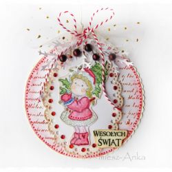 Bombka - kartka, zawieszka