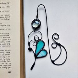 zakładka do książki motylek turkusowy , witraż